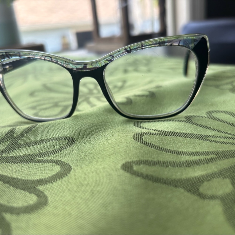 Emilio Pucci Black and Patterned Women's Glasses - Picture 4 of 16
